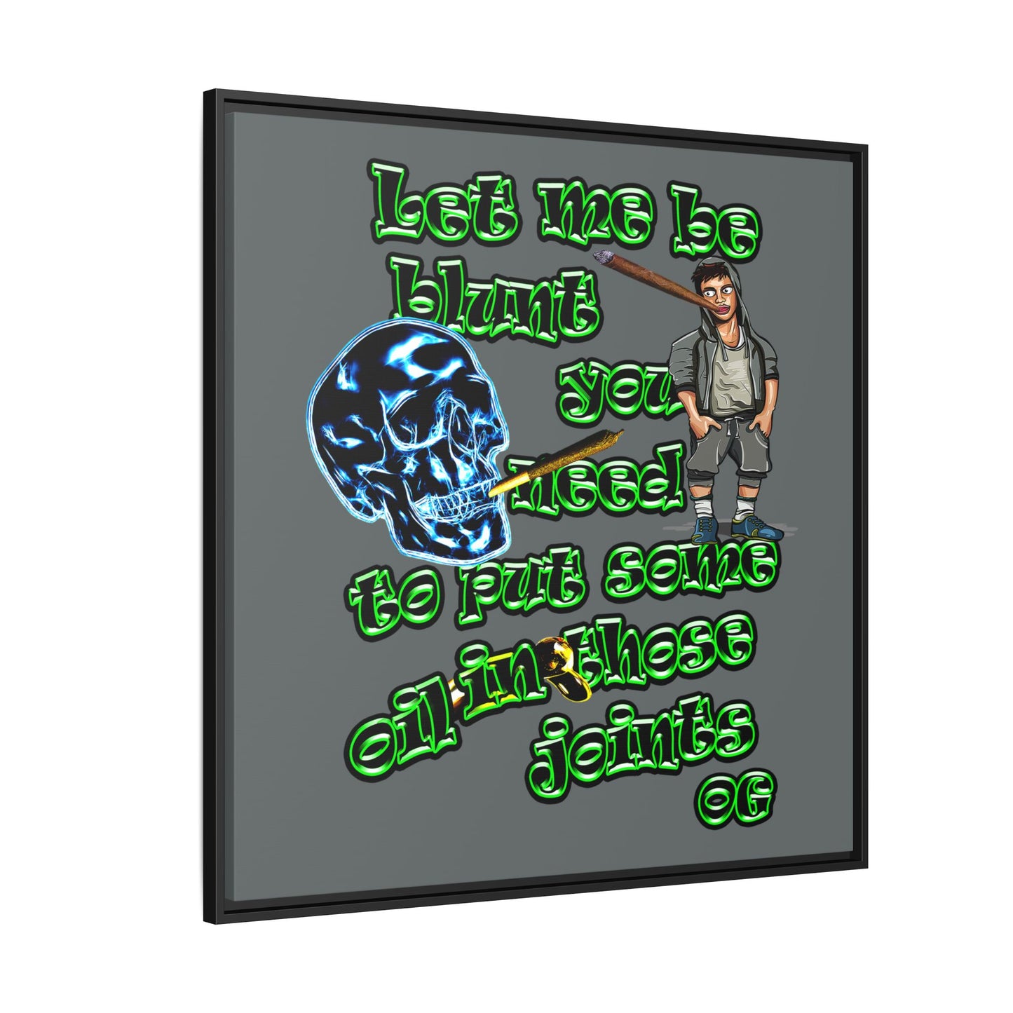 og - framed canvas art (dark grey)