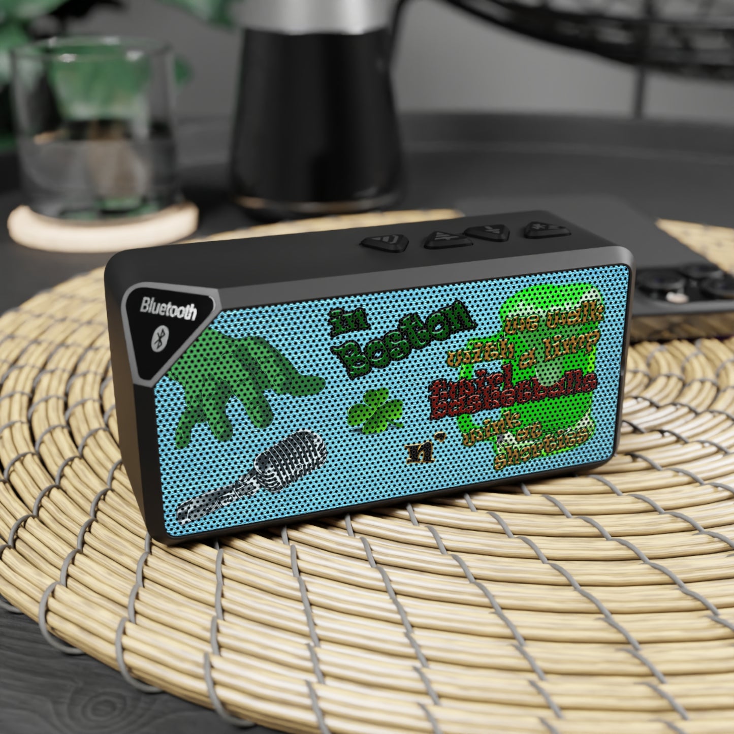 celtics logo - Jabba Bluetooth Speaker (faded blue)