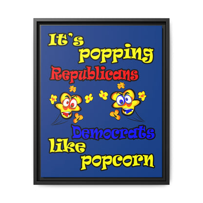 popping like popcorn - framed canvas art (dark blue)