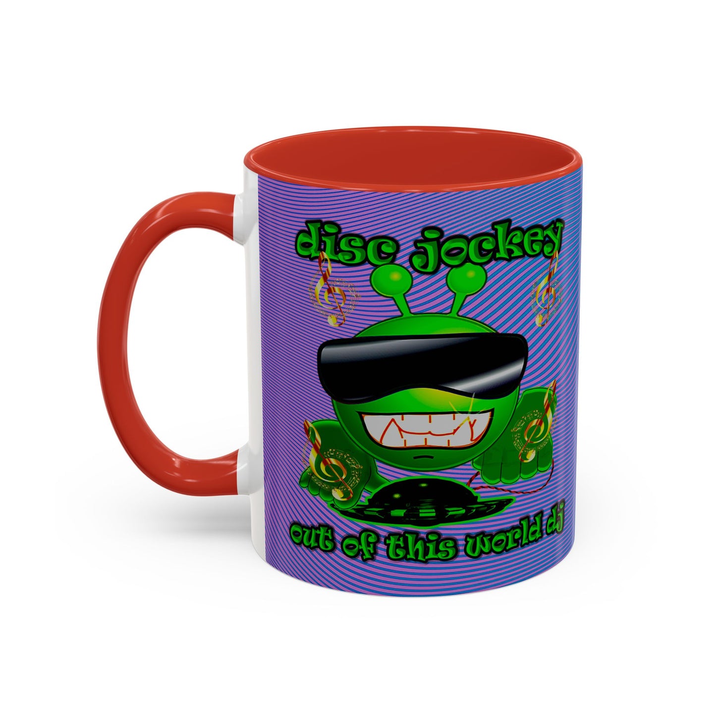 disc jockey - Accent Mug (light blue-purple wave)