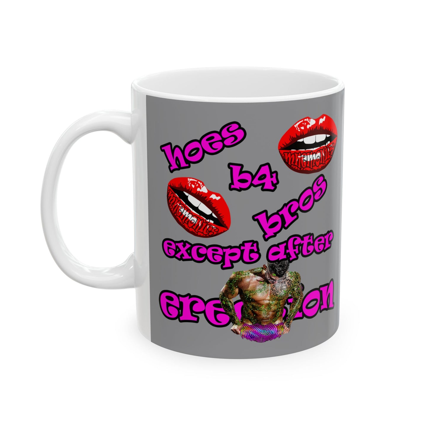 hoes b4 bros - White Mug (grey)