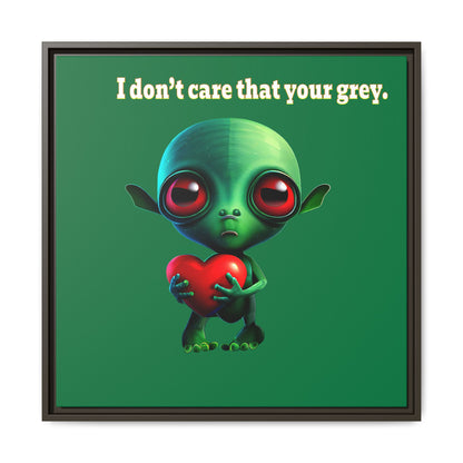 I don't care that your grey - framed canvas art (dark green)