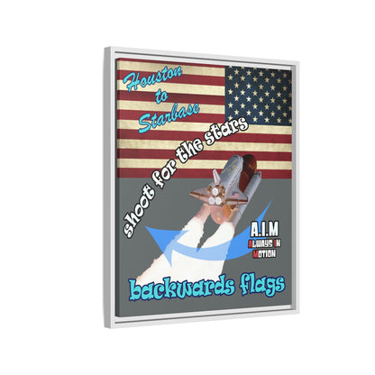 shoot for the stars - framed canvas art (dark grey)