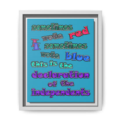 declaration of the independents - framed canvas art (turquoise)
