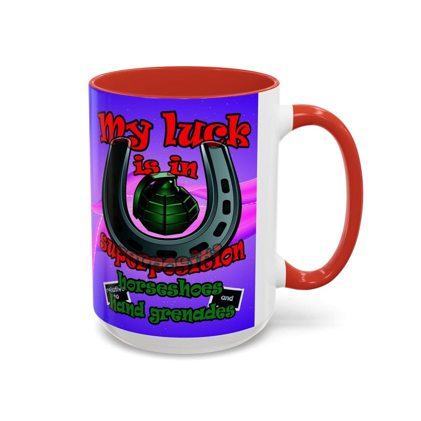 my luck - Accent Mug (purple-pink wave)