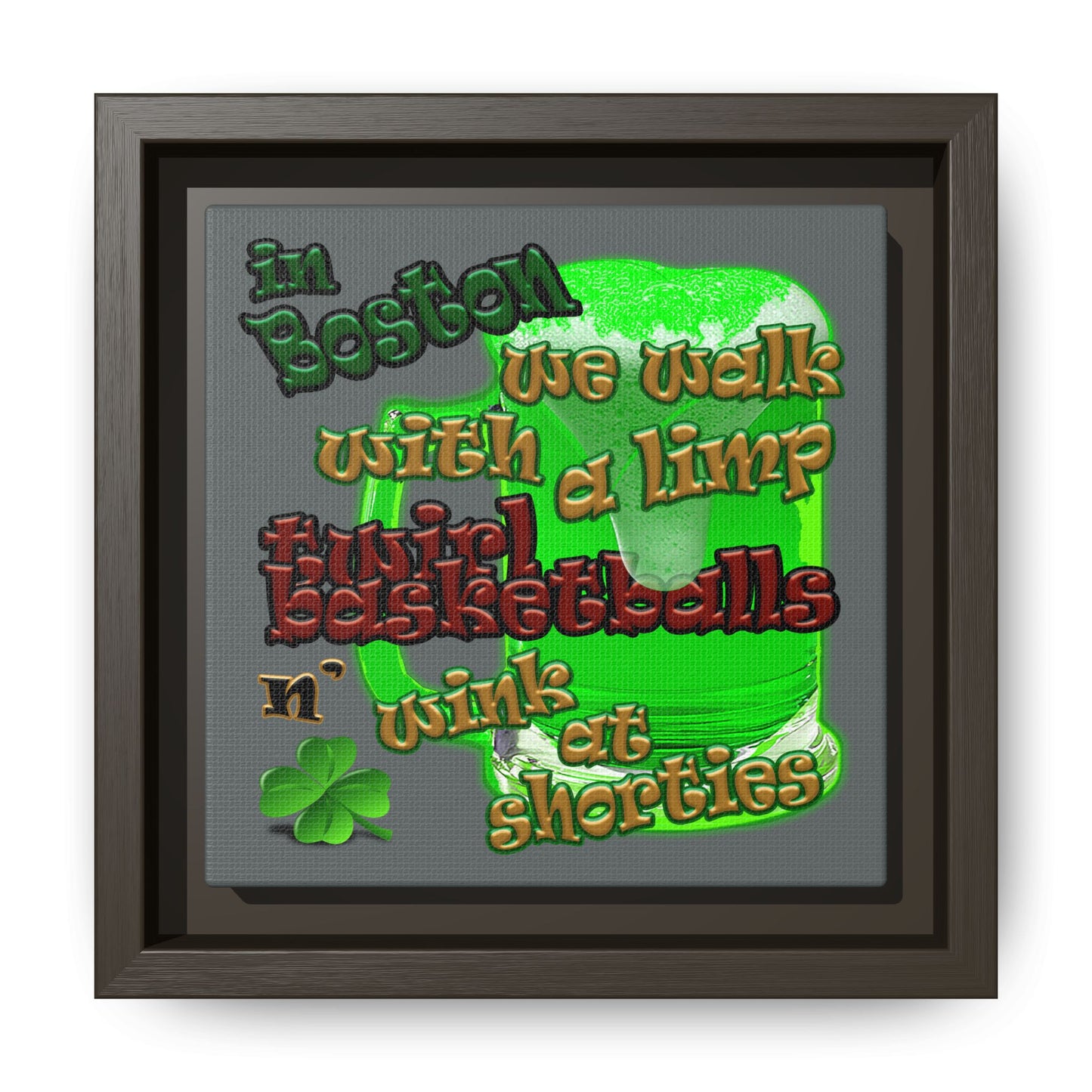 celtics logo - framed canvas art (dark grey)