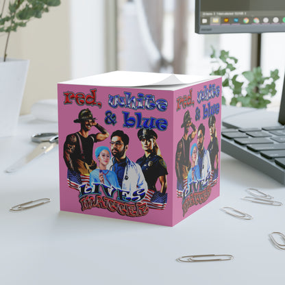 rw&b lives matter - note cube (light pink)