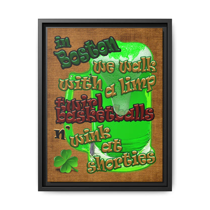 celtics logo - framed canvas art (brown papyrus)