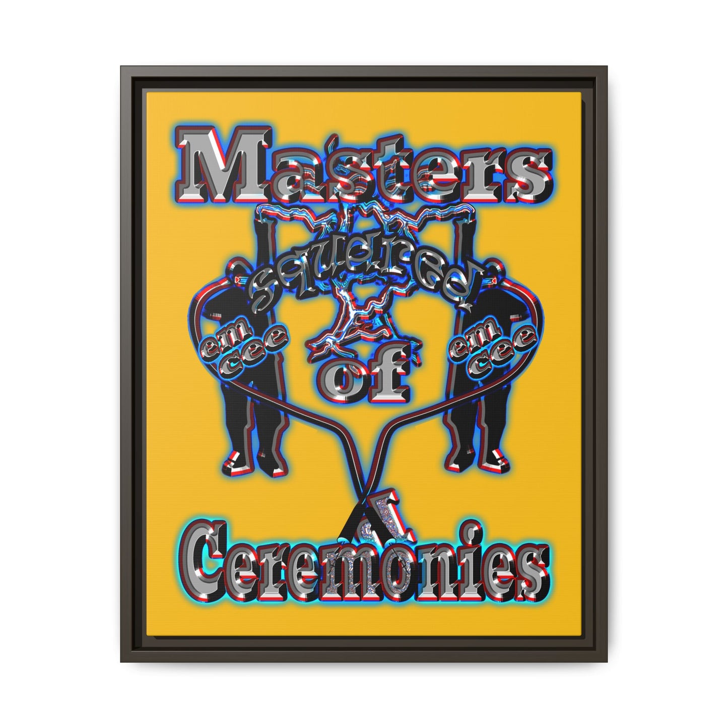 em cee squared - framed canvas art (yellow)