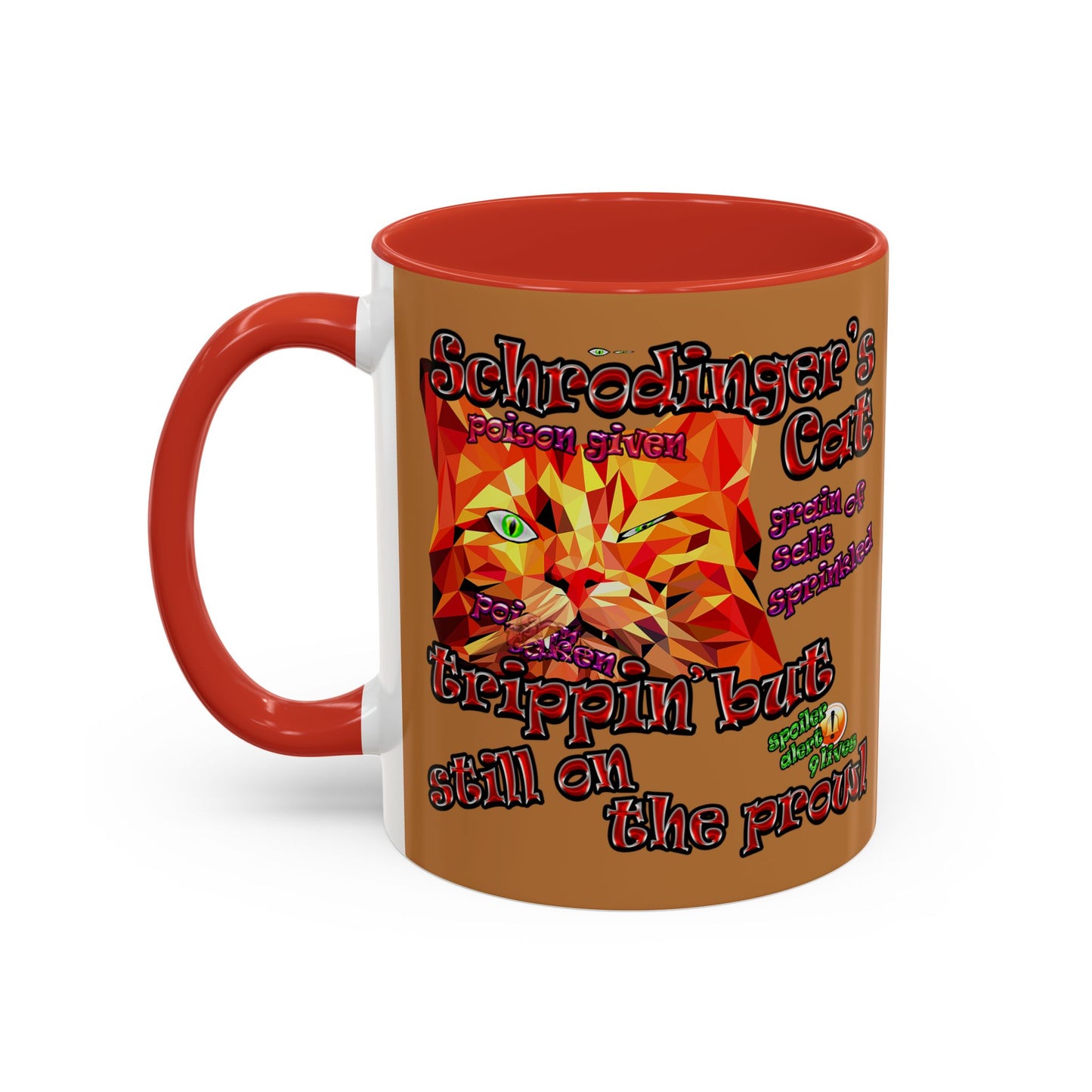 schrodinger's cat - Accent Mug (light brown)