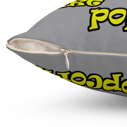 popping like popcorn - Spun Polyester Square Pillow - (grey)