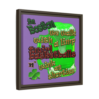 celtics logo - framed canvas art (light purple)