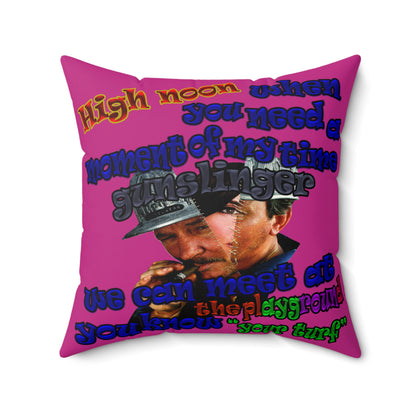 high noon - Spun Polyester Square Pillow - (pink)
