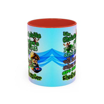 christmas spirits of boston - Accent Mug (light blue-pink wave)