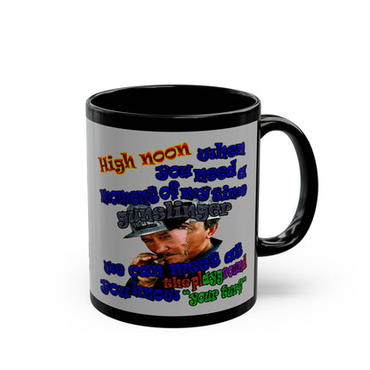 high noon - Black Mug (light grey)