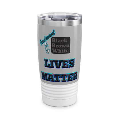 irrelevant - Ringneck Tumbler, 20oz (light grey)