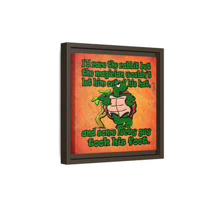 turtle race - framed canvas art (burnt orange)