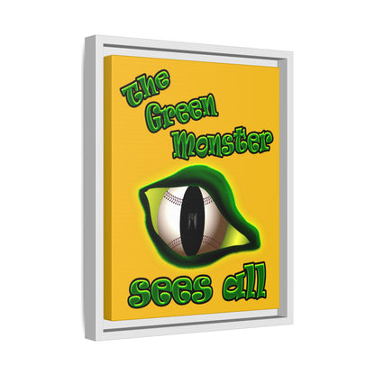 green monster - framed canvas art (yellow)