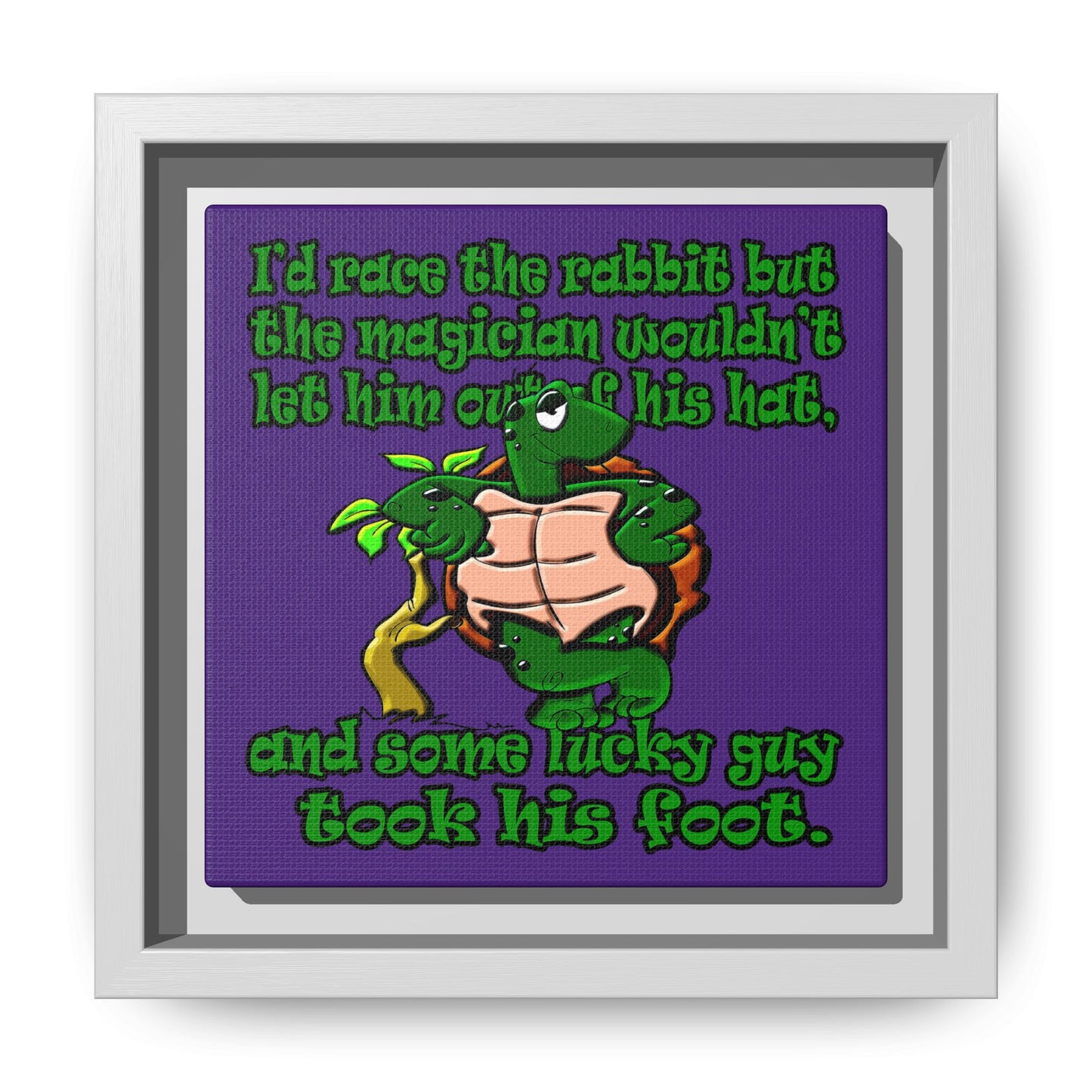 turtle race - framed canvas art (purple)
