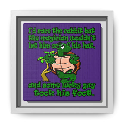 turtle race - framed canvas art (purple)
