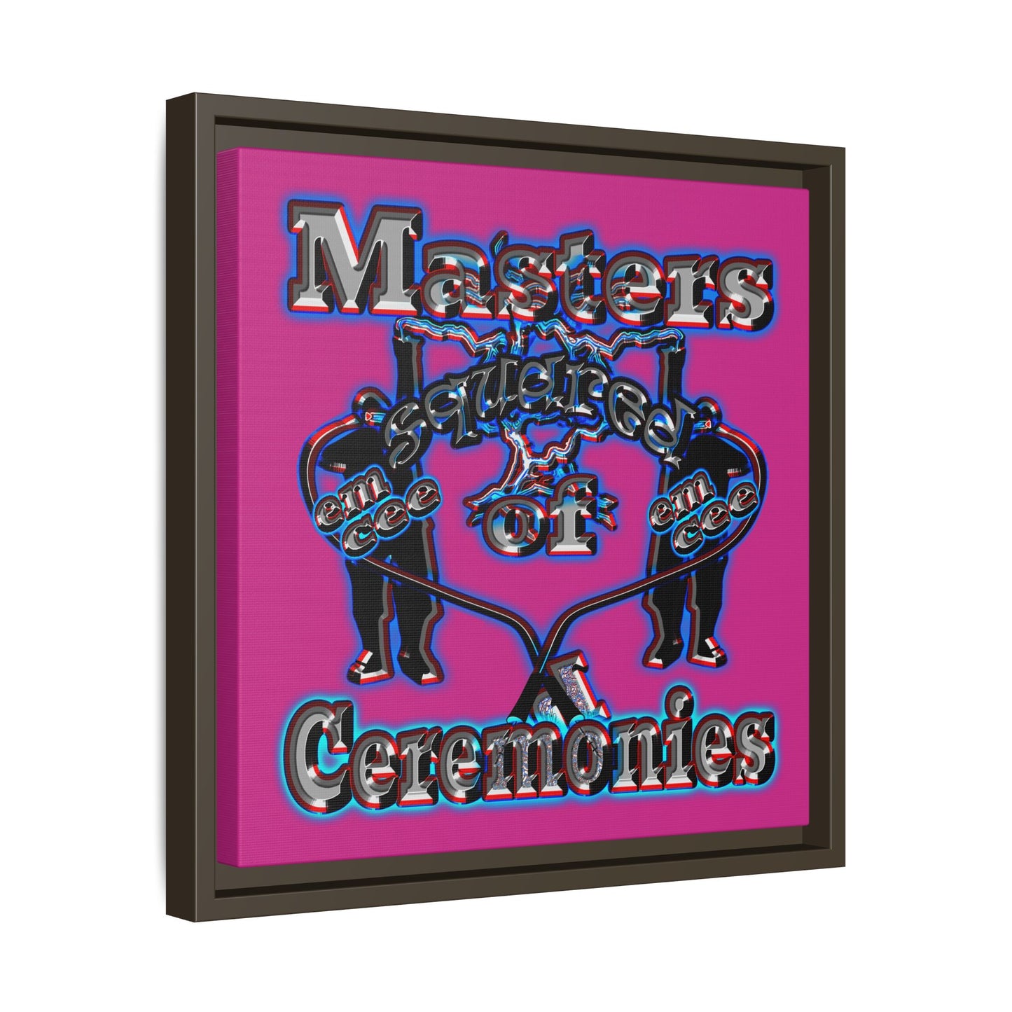 em cee squared - framed canvas art (pink)