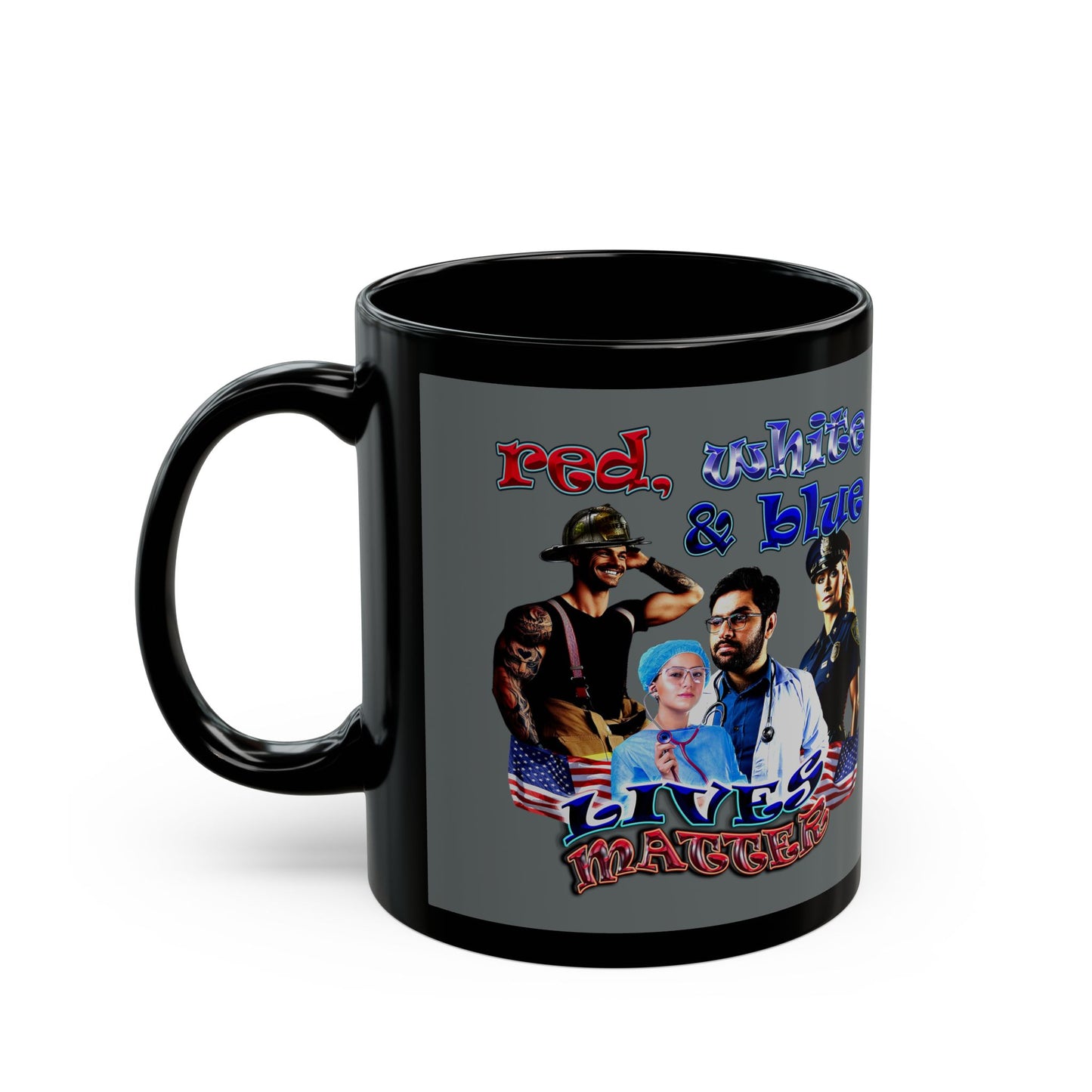 rw&b lives matter - Black Mug (dark grey)