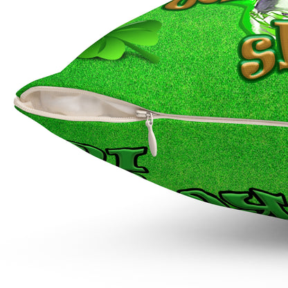 celtics logo - Spun Polyester Square Pillow - (green turf)