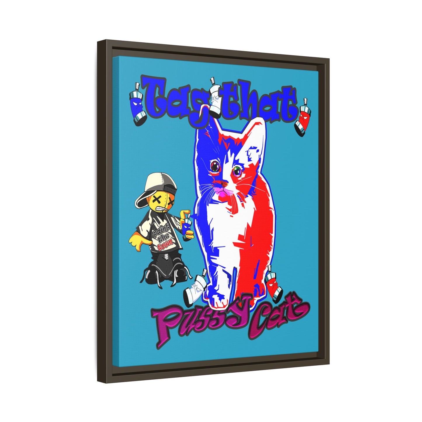 tag that - framed canvas art (turquoise)