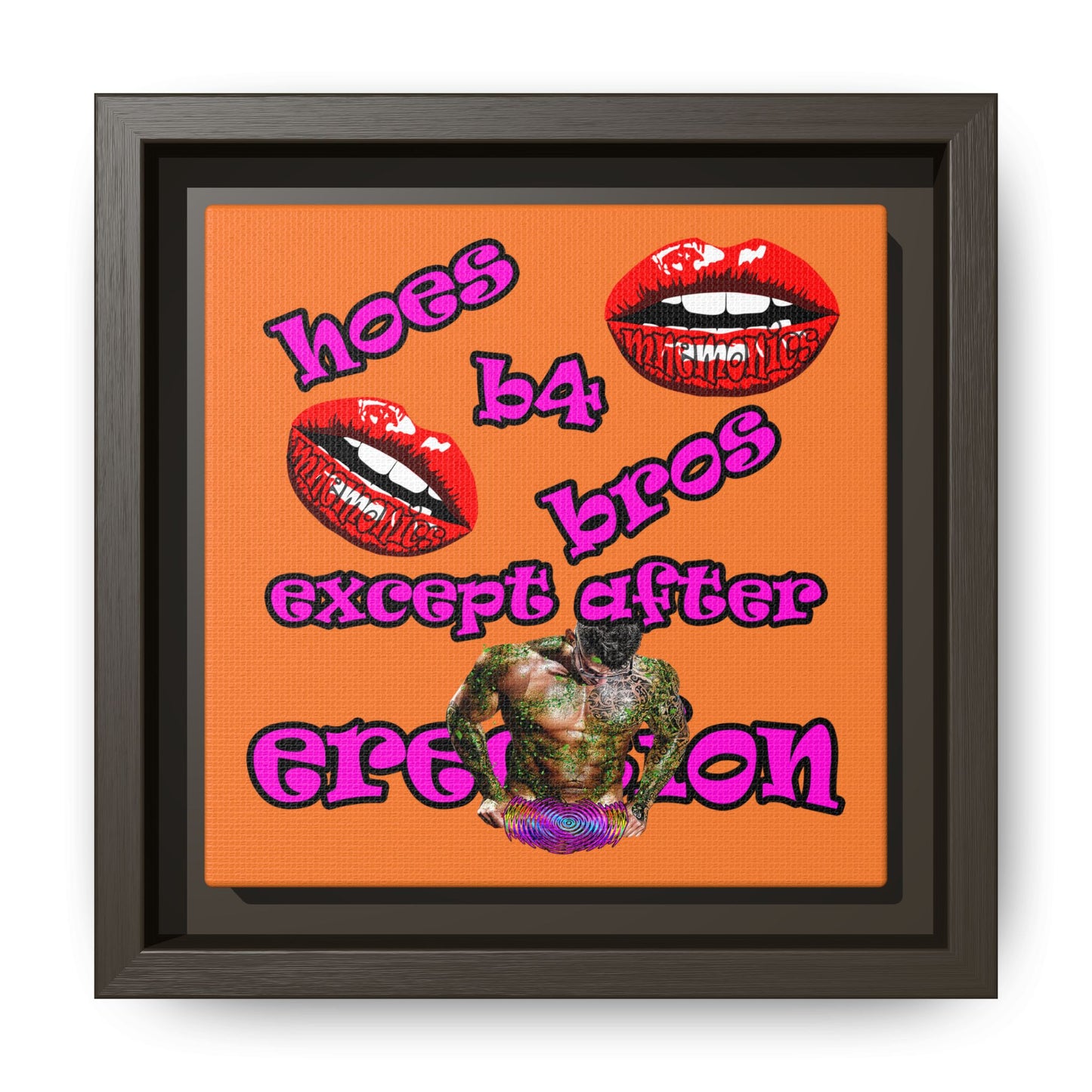 hoes b4 bros - framed canvas art (crusta)