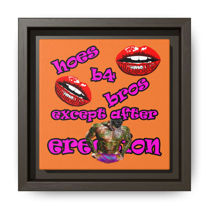 hoes b4 bros - framed canvas art (crusta)