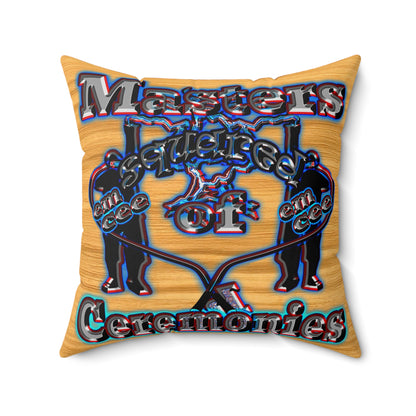 em cee squared - Spun Polyester Square Pillow - (butterscotch wood finish)