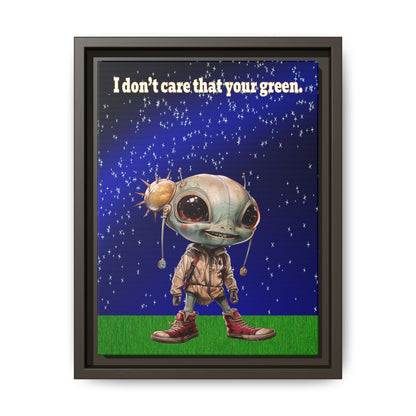 I don't care that your green - framed canvas art ('snoops' background)