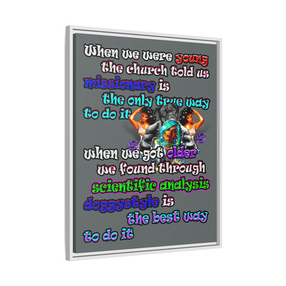 doggystyle - framed canvas art (dark grey)