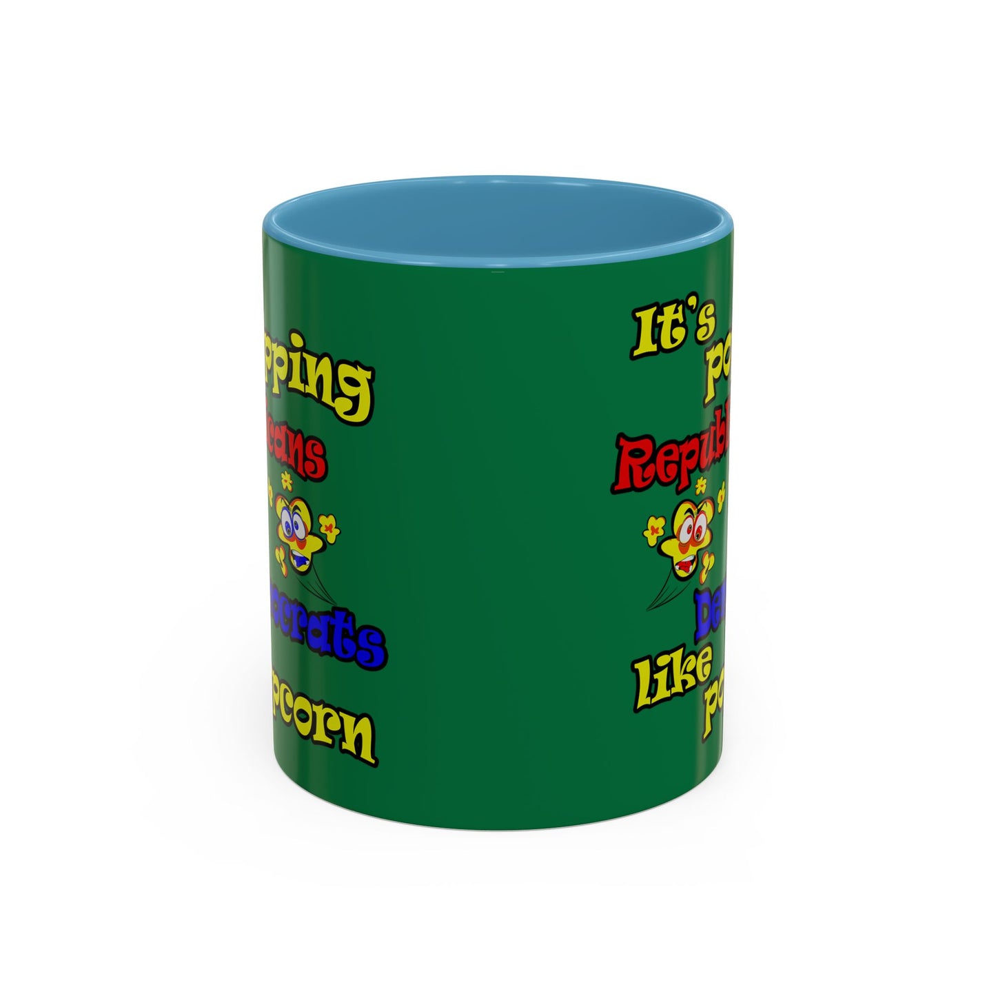 popping like popcorn - Accent Mug (dark green)