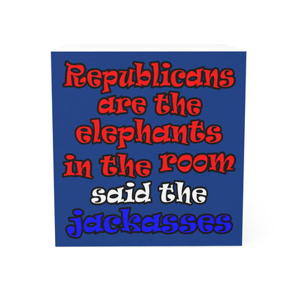 donkeys and elephants - note cube (dark blue)