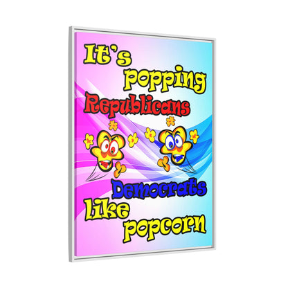 popping like popcorn - framed canvas art (light blue-pink wave)