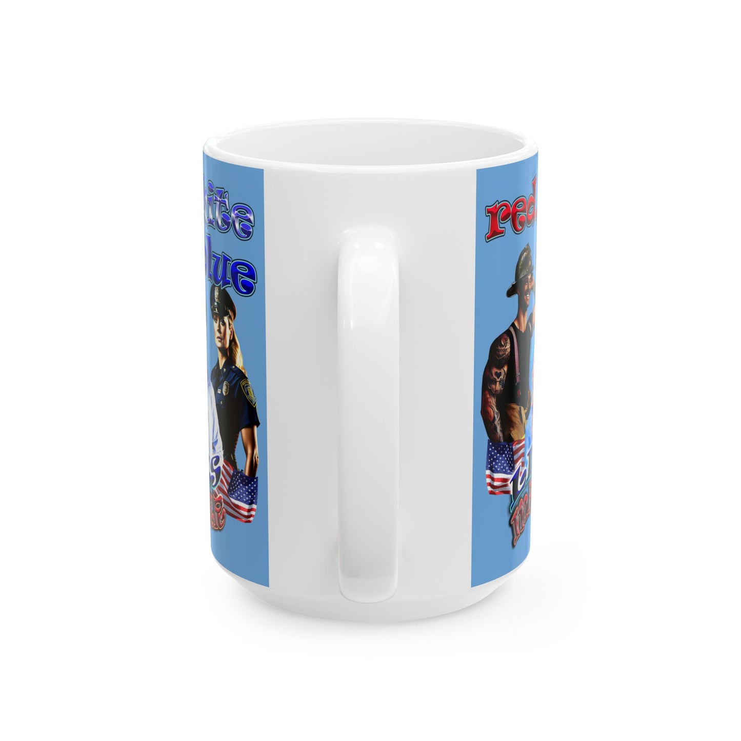 rw&b lives matter - White Mug (light blue)