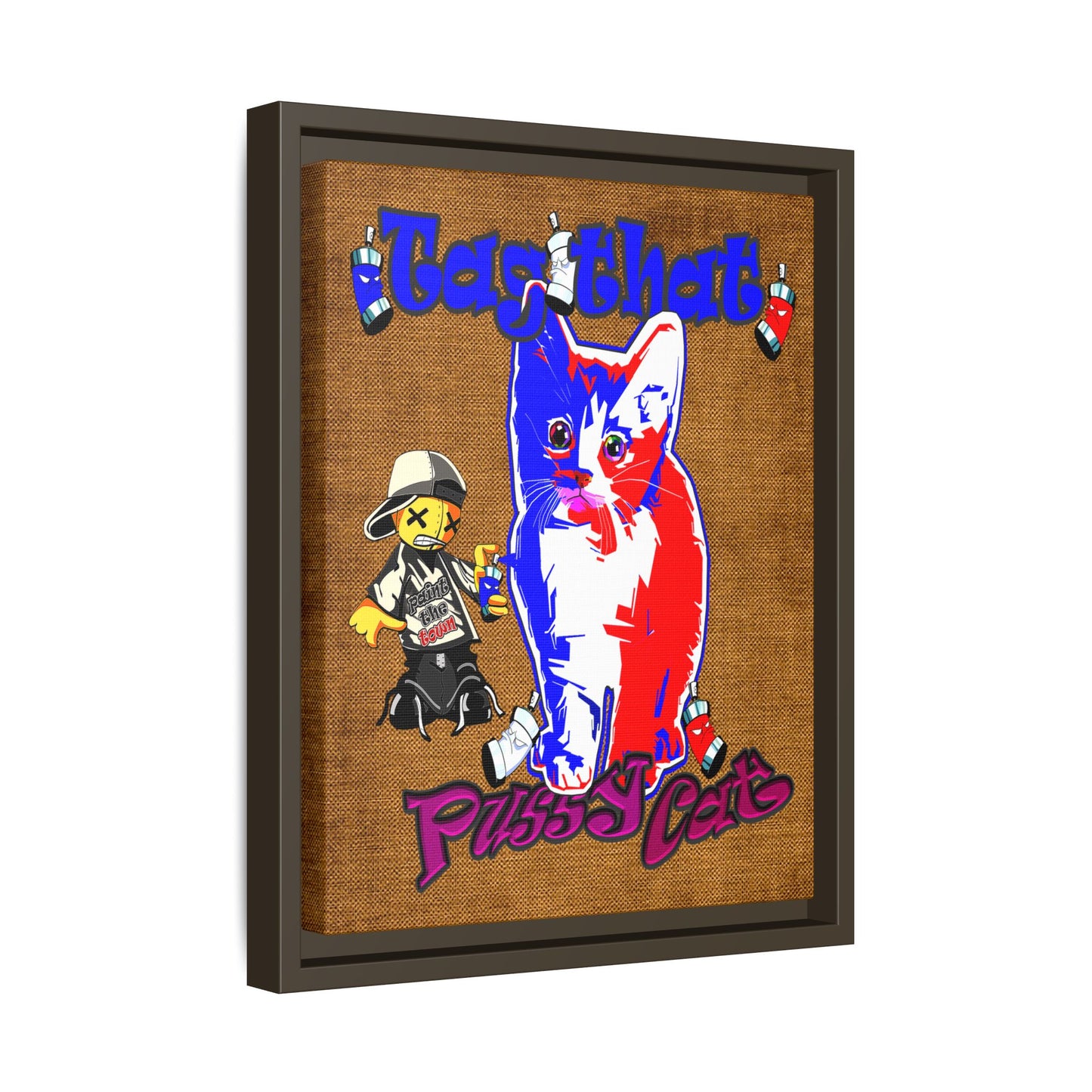 tag that - framed canvas art (brown papyrus)