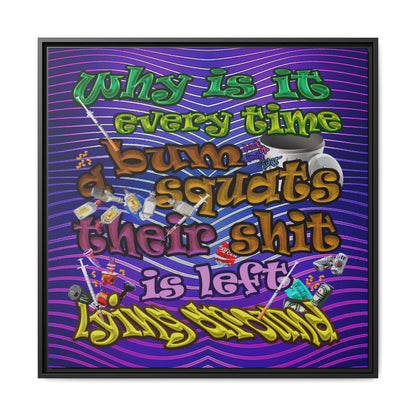 the bum's shit - framed canvas art (purple wave)
