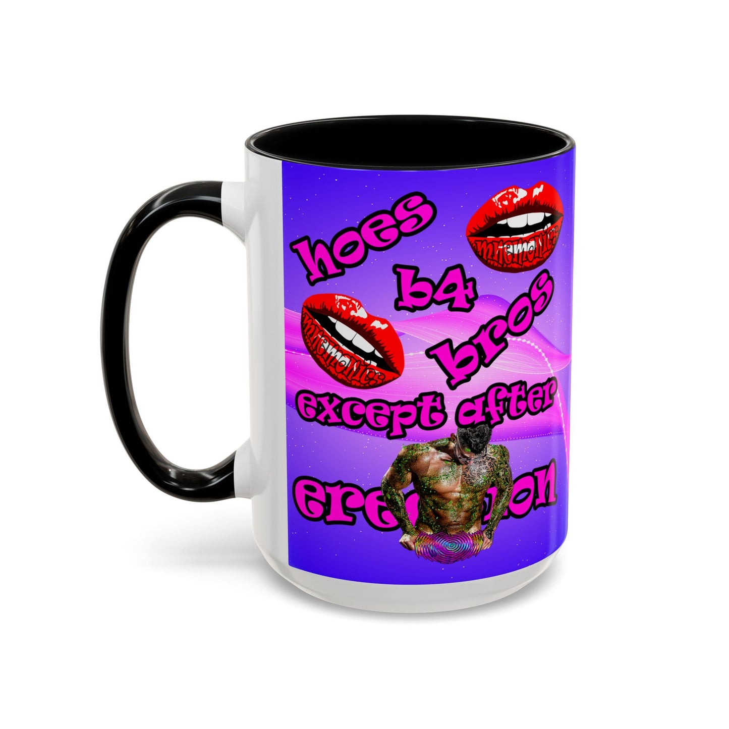 hoes b4 bros - Accent Mug (purple-pink wave)
