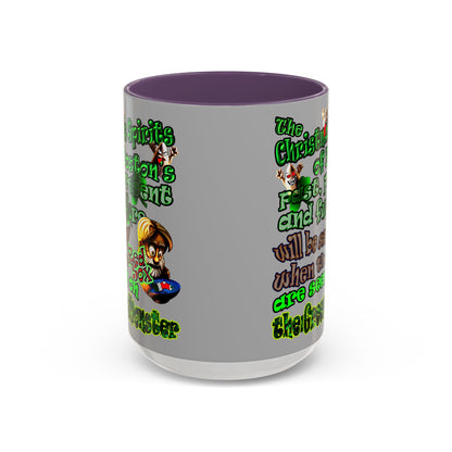 christmas spirits of boston - Accent Mug (light grey)