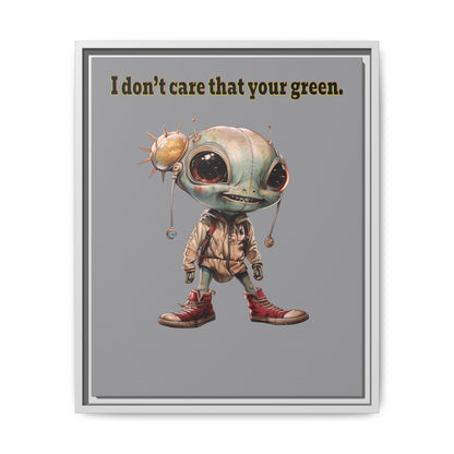 I don't care that your green - framed canvas art (grey)