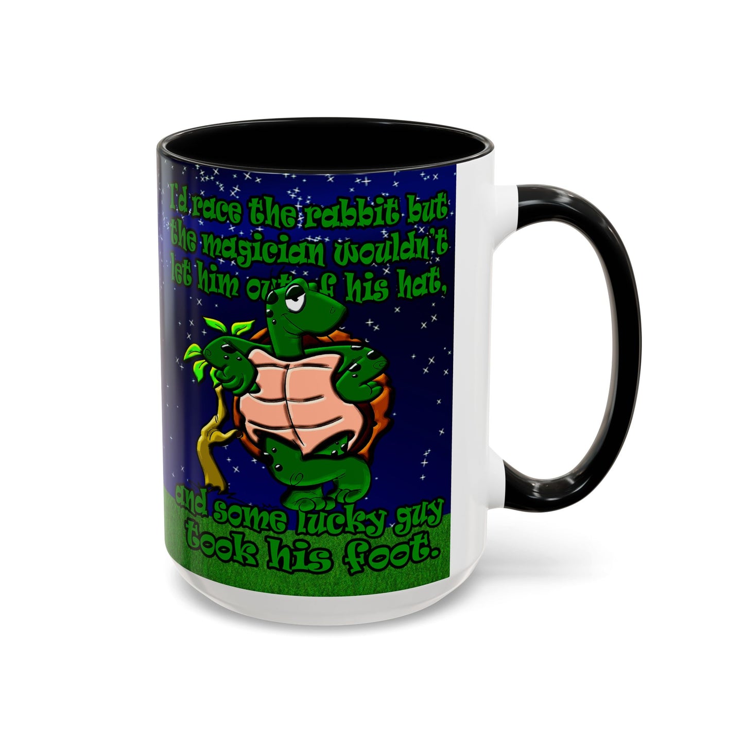 turtle race - Accent Mug ('snoops' background)