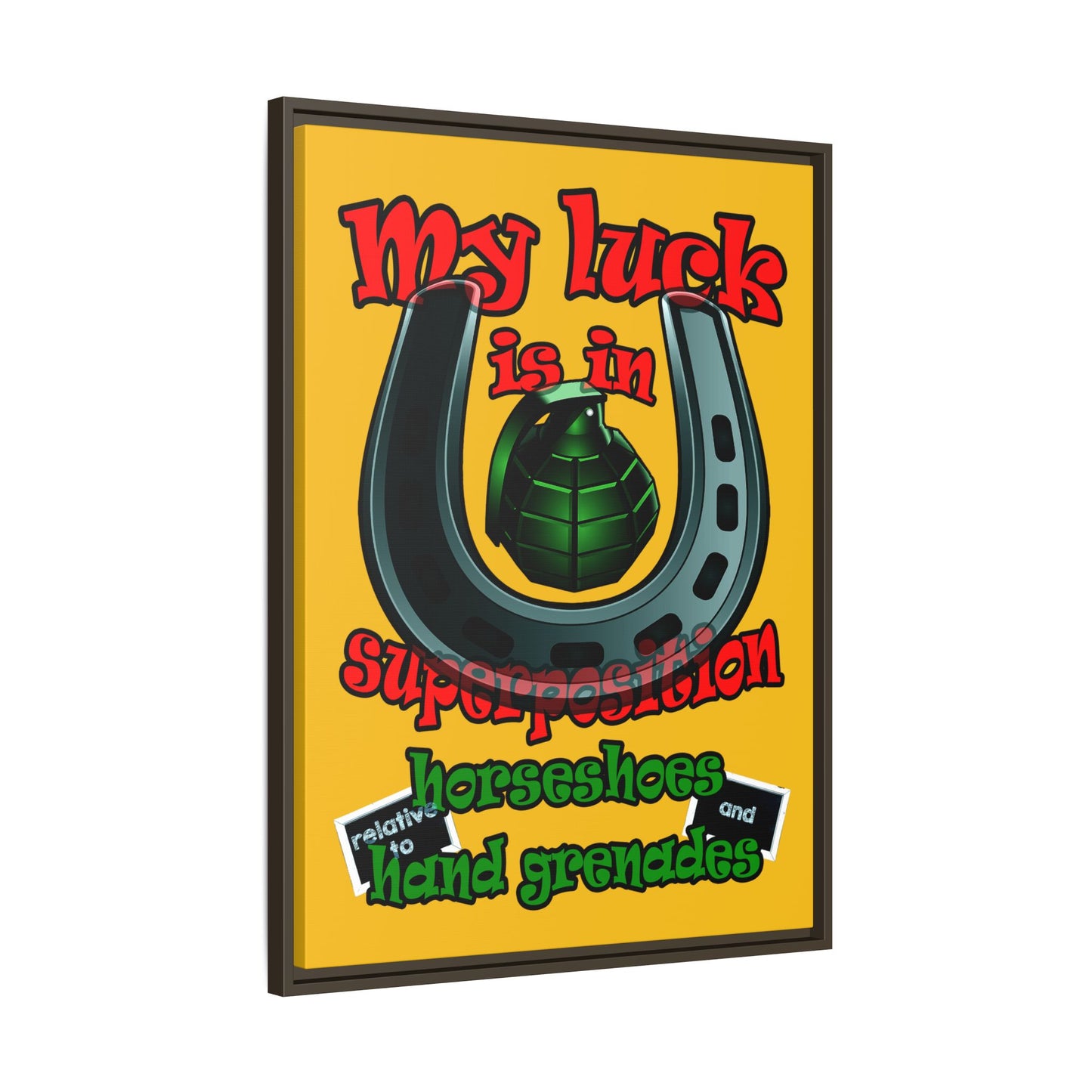 my luck - framed canvas art (yellow)