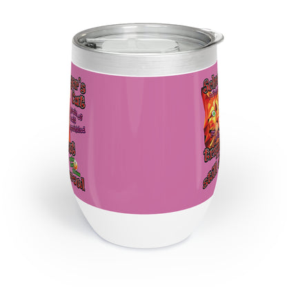 schrodinger's cat - Chill Wine Tumbler (light pink)