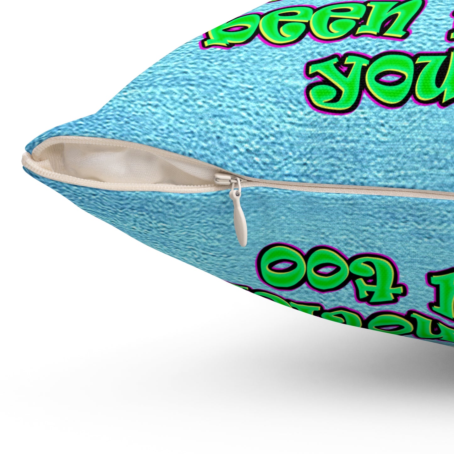 noticed you noticing - Spun Polyester Square Pillow - (faded blue)