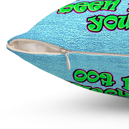 noticed you noticing - Spun Polyester Square Pillow - (faded blue)