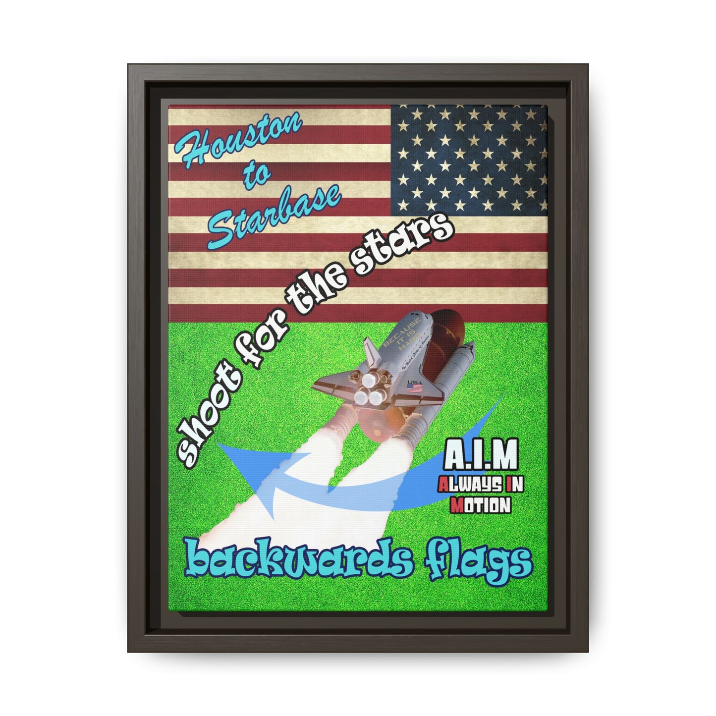 shoot for the stars - framed canvas art (green turf)