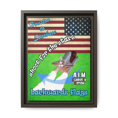shoot for the stars - framed canvas art (green turf)