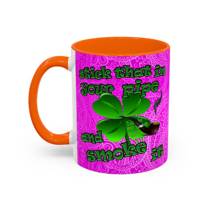 celtics logo - Accent Mug (pink swirl)